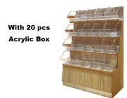 सिंगल / डबल साइड खाद्य स्टोर 20 पीसीएस ऐक्रेलिक बक्से 900 * 450 * 1350 मिमी के साथ ठंडे बस्ते में डालने