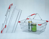 Chrome Plated Supermarket Wire Baskets Wire Shopping Basket For Grocery Store