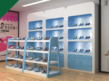 खुदरा स्टोर के लिए लवली नीले रंग के बच्चे जूता प्रदर्शन अलमारियों जूते फिक्स्चर